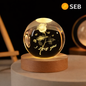Boule de Cristal LED – Rose 3D “I Love You”